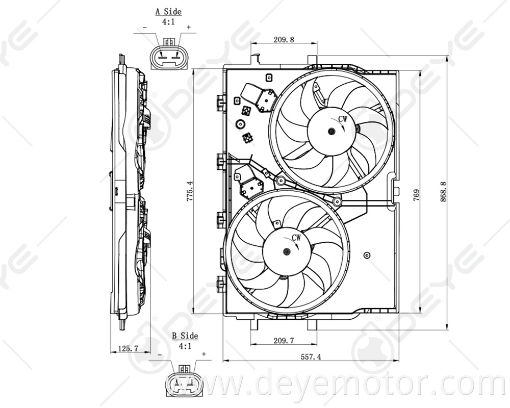 8EW351040-611 1362916080 069422577010 motor fan cooling radiator for FIAT DUCATO